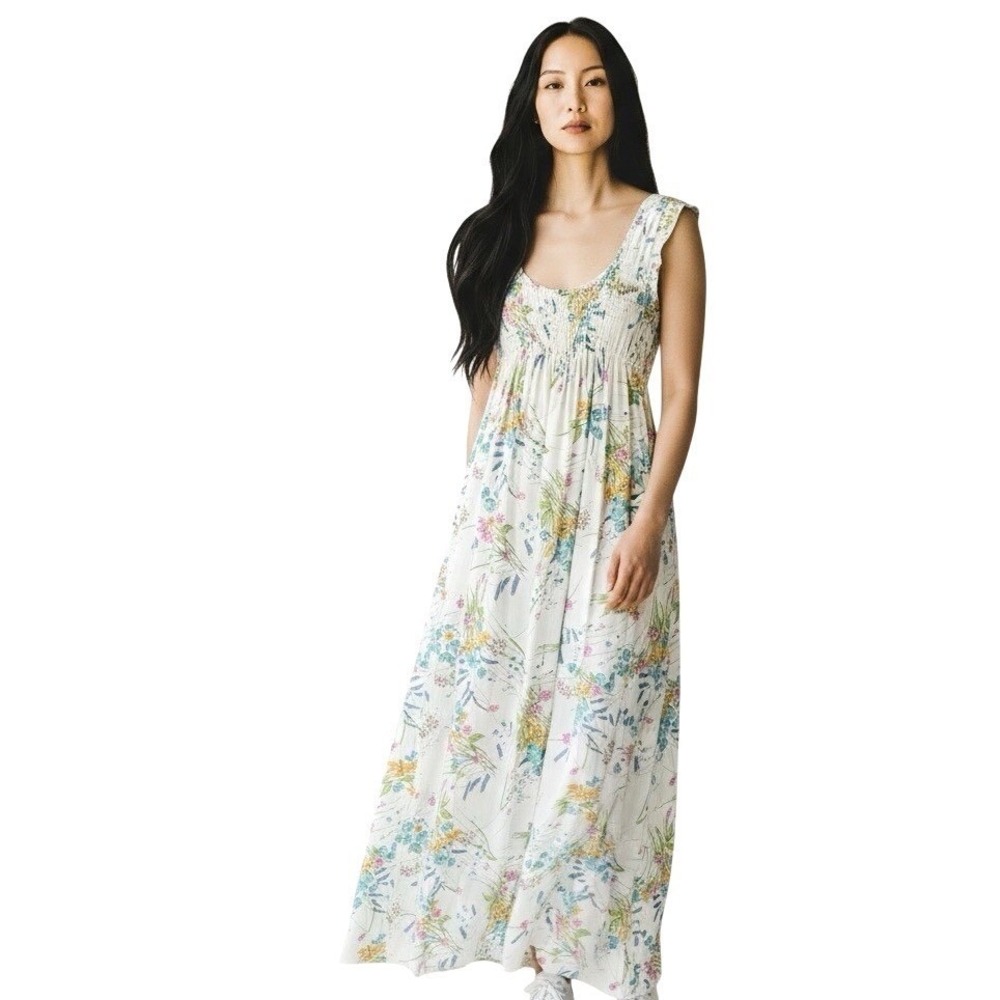 Vtg 60s 70s Lane Bryant Tall Floral Dress Prairieβ Maxi Cottage Romantic Flowy
